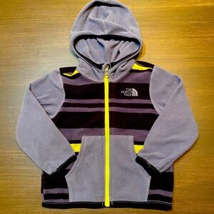 North Face Full Zip Fleece Hoodie Jacket Kids Toddler Baby Size 12/18 Months